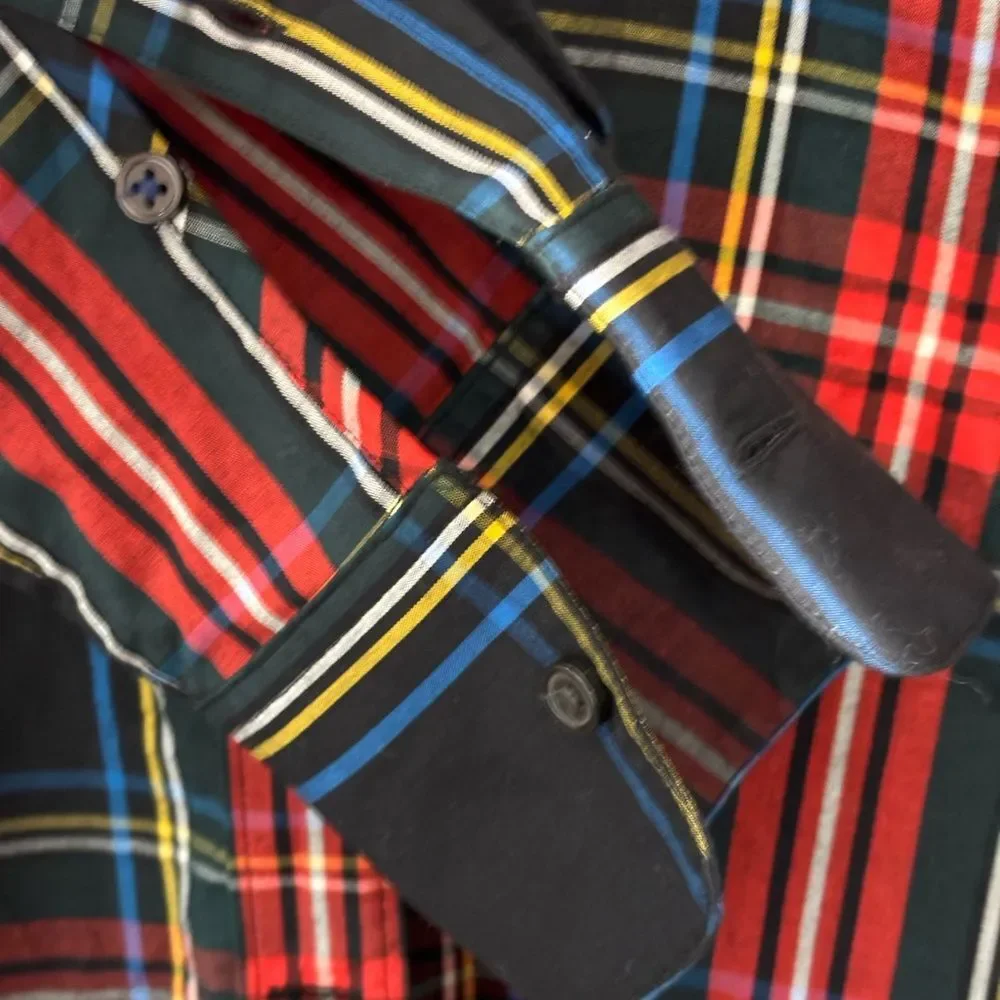 J. Crew Slim-fit stretch cotton poplin shirt in Stewart tartan size 4. Preppy